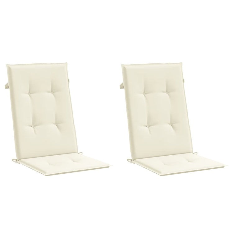 Coussins de chaise de jardin vidaxl 6 st dos haut 120x50x3 cm Crème de tissu -colore