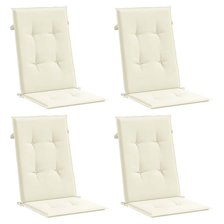 Coussins de chaise de jardin vidaxl 4 ST High arrière 120x50x3 cm Crème de tissu -colore