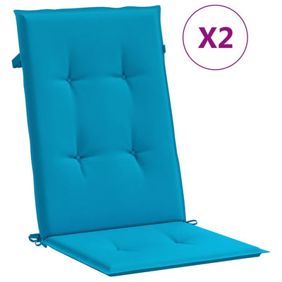 Vidaxl Garden Chair Cushions 2 ST High Back 120x50x3 cm Fabric bleu