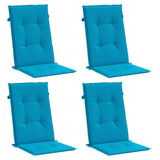 Coussins de chaise de jardin vidaxl 4 ST High arrière 120x50x3 cm tissu bleu - afbeelding 3