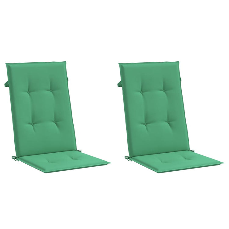 Vidaxl Garden Chair Cushions 2 ST HIGH Back 120x50x3 cm Tissu vert