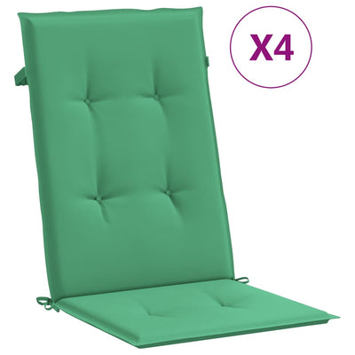 Coussins de chaise de jardin vidaxl 4 ST High arrière 120x50x3 cm tissu vert