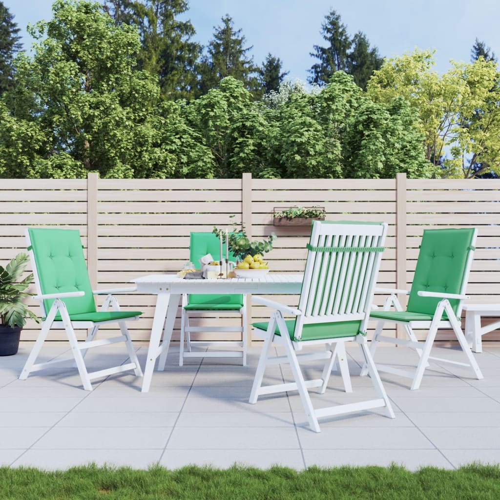 Coussins de chaise de jardin vidaxl 4 ST High arrière 120x50x3 cm tissu vert