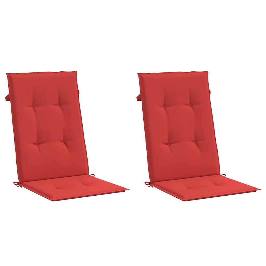 Coussins de chaise de jardin vidaxl 2 st dos haut 120x50x3 cm Red