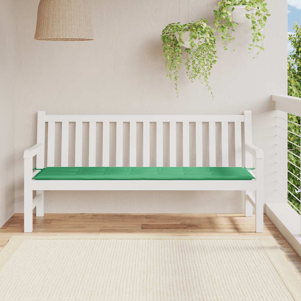 Vidaxl jardin banc coussin 180x50x3 cm oxford tissu vert