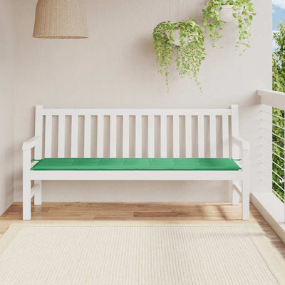 Vidaxl jardin banc coussin 180x50x3 cm oxford tissu vert