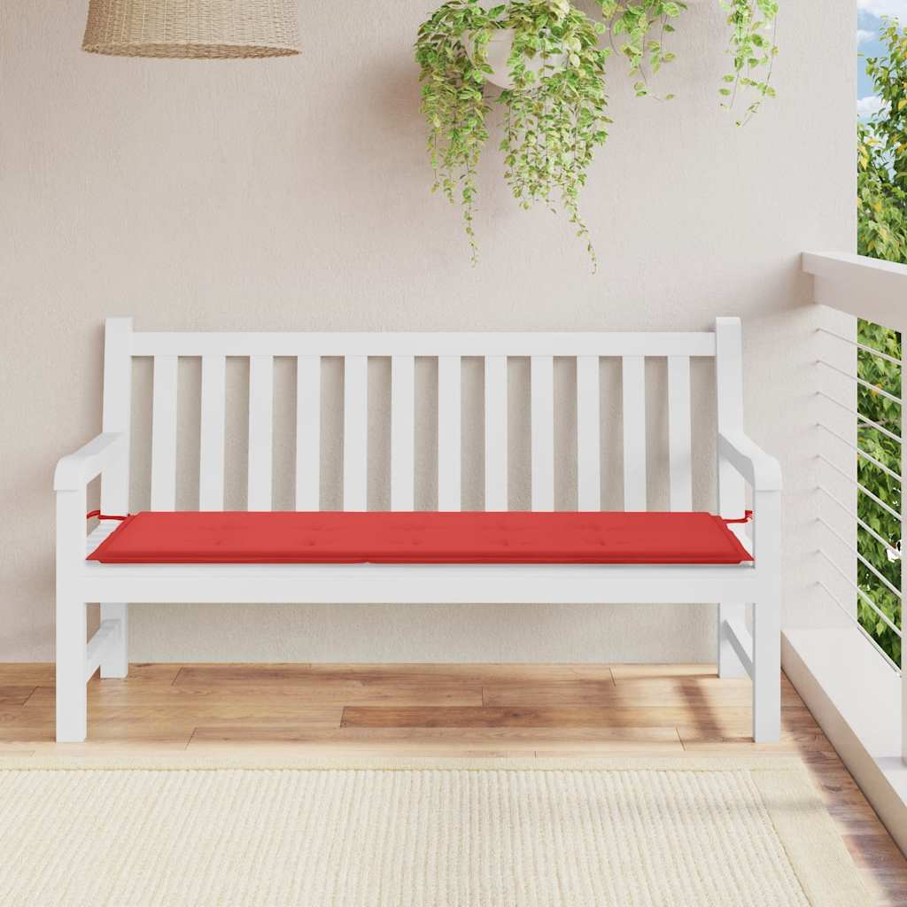 Vidaxl jardin banc coussin 150x50x3 cm oxford tissu rouge