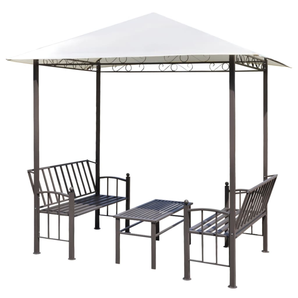 Vidaxl Garden Pavilion avec table et bancs 2,5x1,5x2,4 m