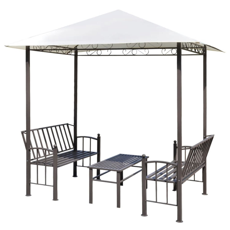 Vidaxl Garden Pavilion avec table et bancs 2,5x1,5x2,4 m