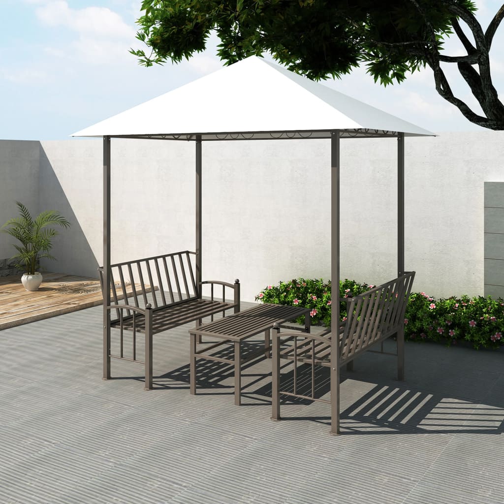 Vidaxl Garden Pavilion avec table et bancs 2,5x1,5x2,4 m