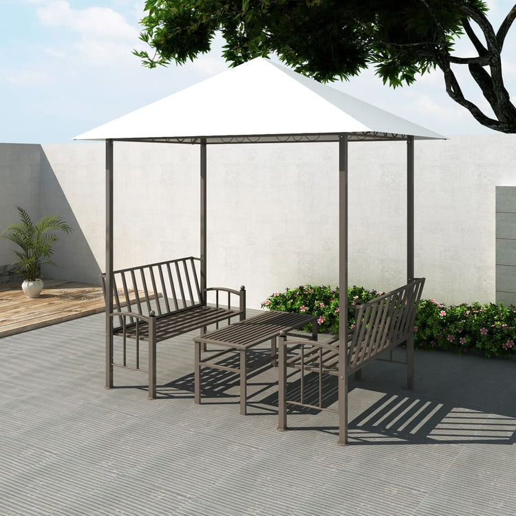 Vidaxl Garden Pavilion avec table et bancs 2,5x1,5x2,4 m