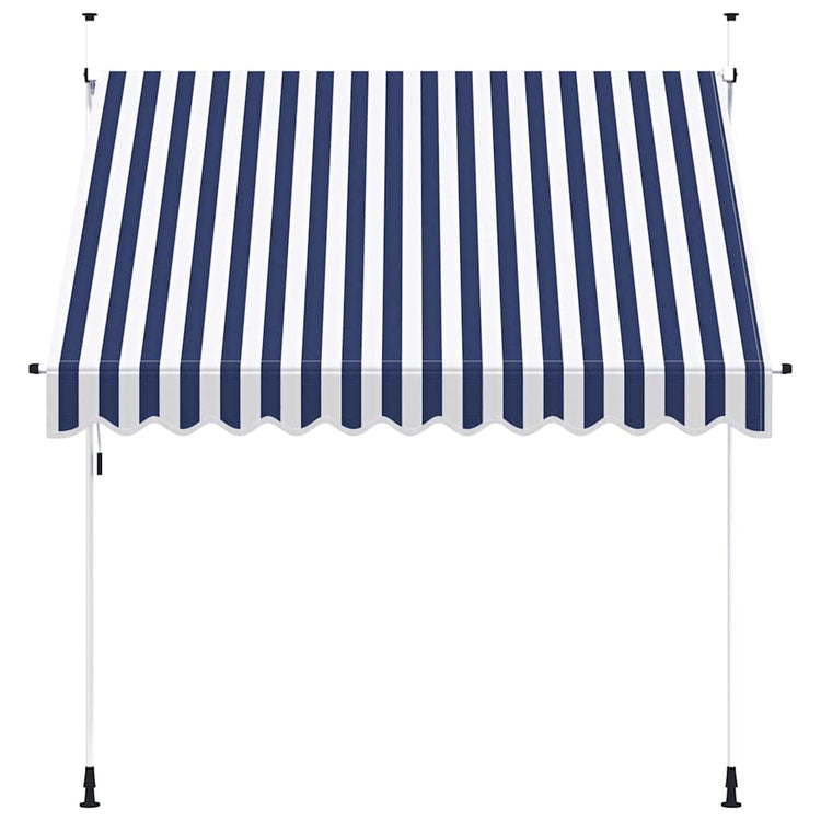Vidaxl Luifel étend manuellement les rayures bleues et blanches de 250 cm