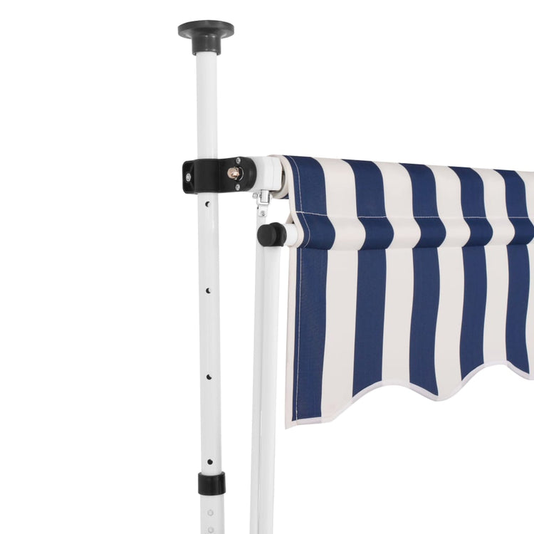 Vidaxl Luifel étend manuellement les rayures bleues et blanches de 400 cm