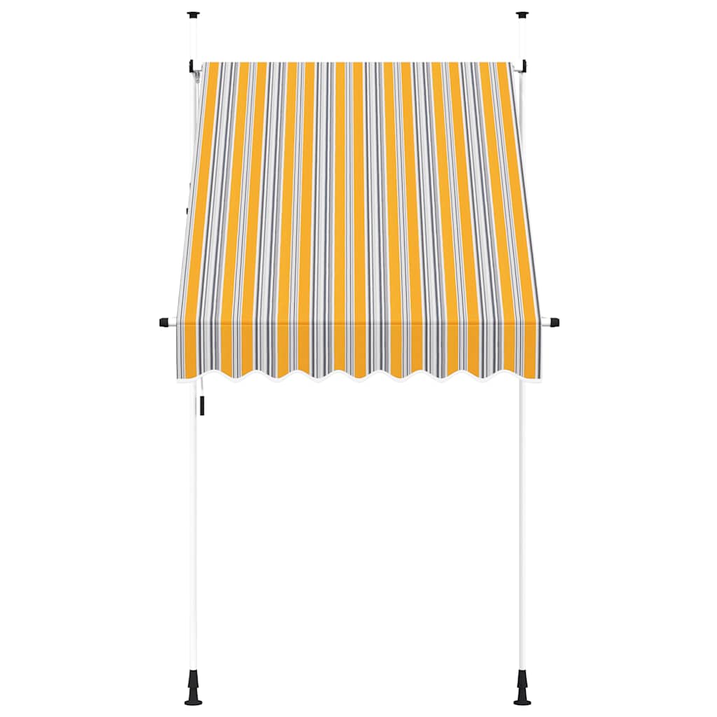 Vidaxl Luifel étend manuellement les bandes jaunes et bleues de 150 cm