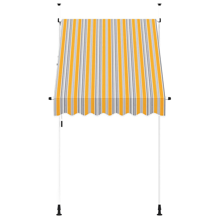 Vidaxl Luifel étend manuellement les bandes jaunes et bleues de 150 cm