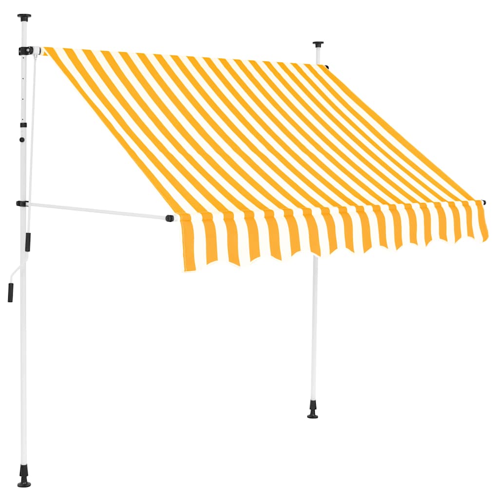 Vidaxl Luifel étend manuellement les rayures orange et blanches de 150 cm