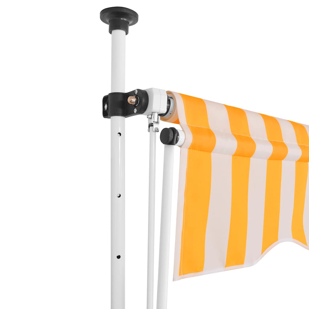 Vidaxl Luifel étend manuellement les rayures orange et blanches de 150 cm