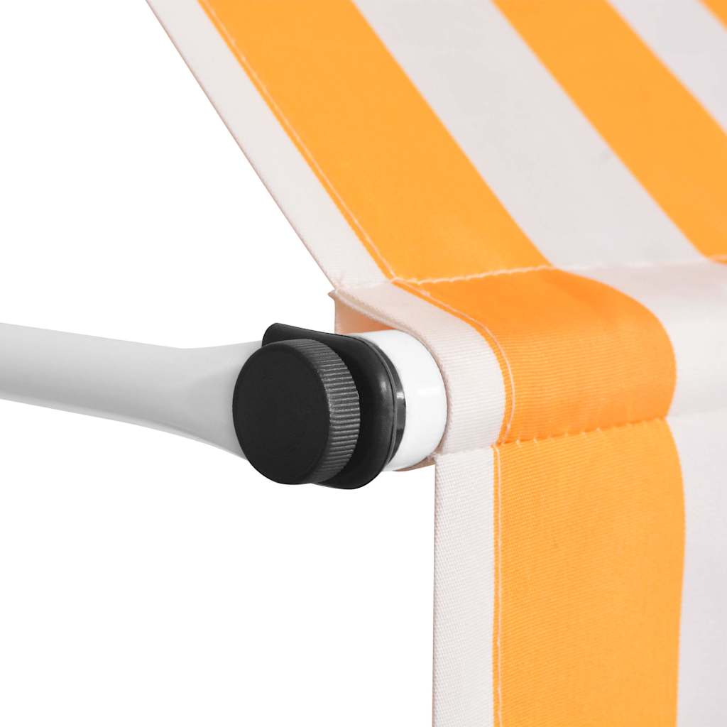 Vidaxl Luifel étend manuellement les rayures orange et blanches de 150 cm