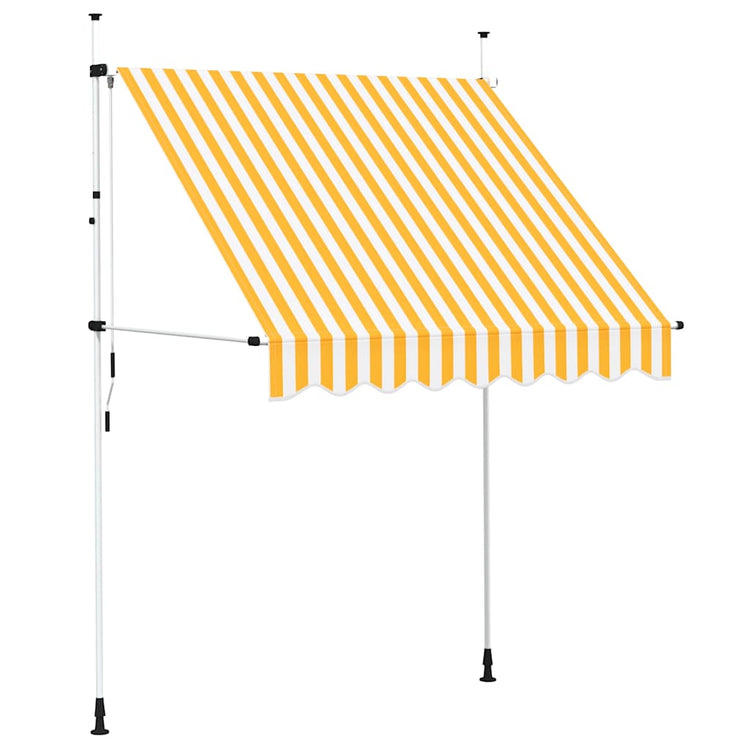 Vidaxl Luifel étend manuellement les rayures orange et blanches de 200 cm