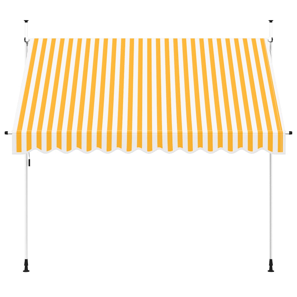 Vidaxl Luifel étend manuellement les rayures orange et blanches de 300 cm