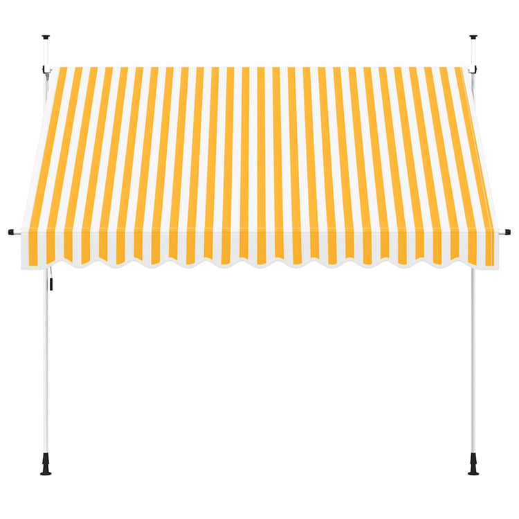 Vidaxl Luifel étend manuellement les rayures orange et blanches de 300 cm