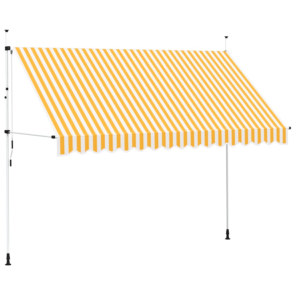 Vidaxl Luifel étend manuellement les rayures orange et blanches de 350 cm