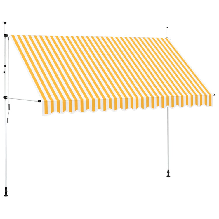 Vidaxl Luifel étend manuellement les rayures orange et blanches de 350 cm