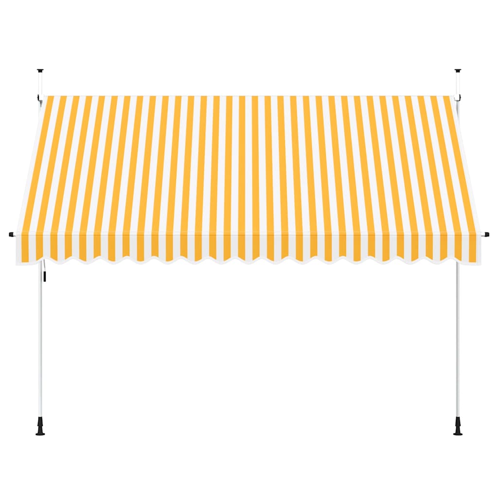 Vidaxl Luifel étend manuellement les rayures orange et blanches de 350 cm