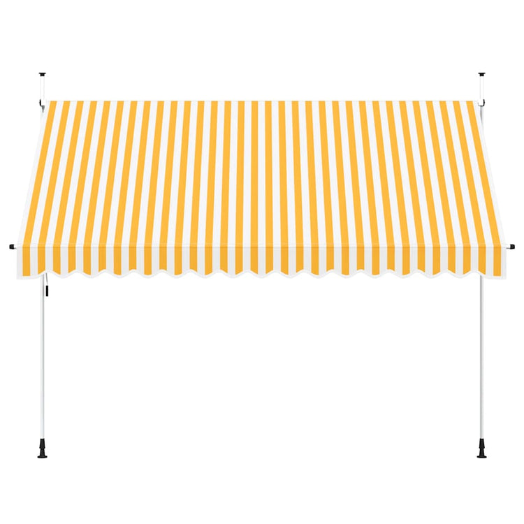 Vidaxl Luifel étend manuellement les rayures orange et blanches de 350 cm