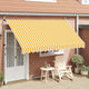 Vidaxl Luifel étend manuellement les rayures orange et blanches de 350 cm