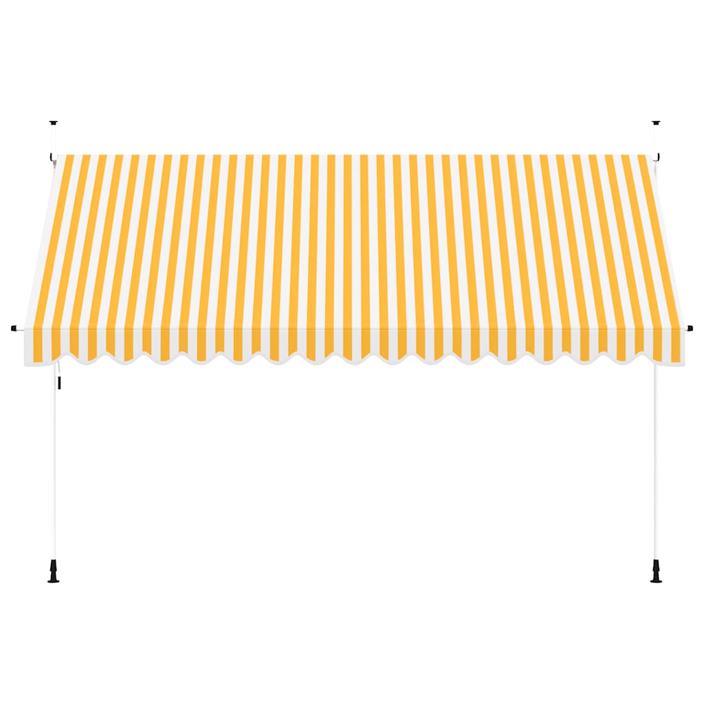 Vidaxl Luifel étend manuellement les rayures orange et blanches de 400 cm