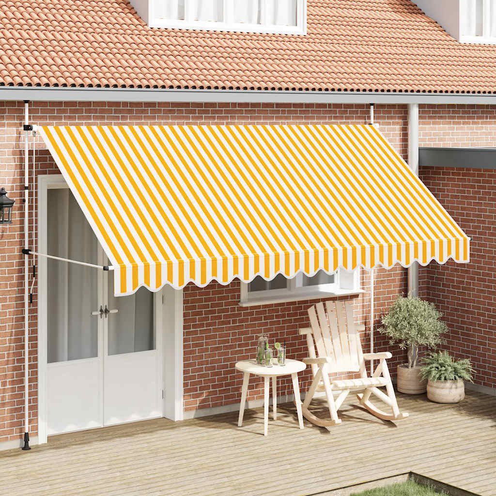 Vidaxl Luifel étend manuellement les rayures orange et blanches de 400 cm