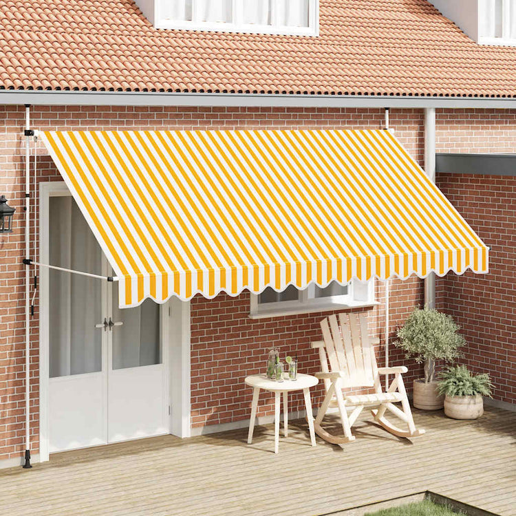 Vidaxl Luifel étend manuellement les rayures orange et blanches de 400 cm