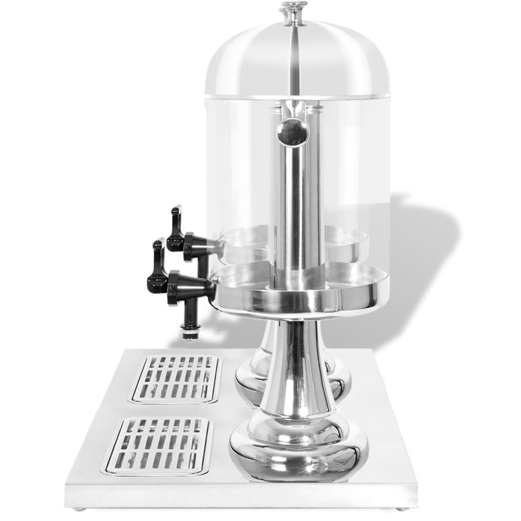 Vidaxl double sapdistenser en acier inoxydable 2x8 L