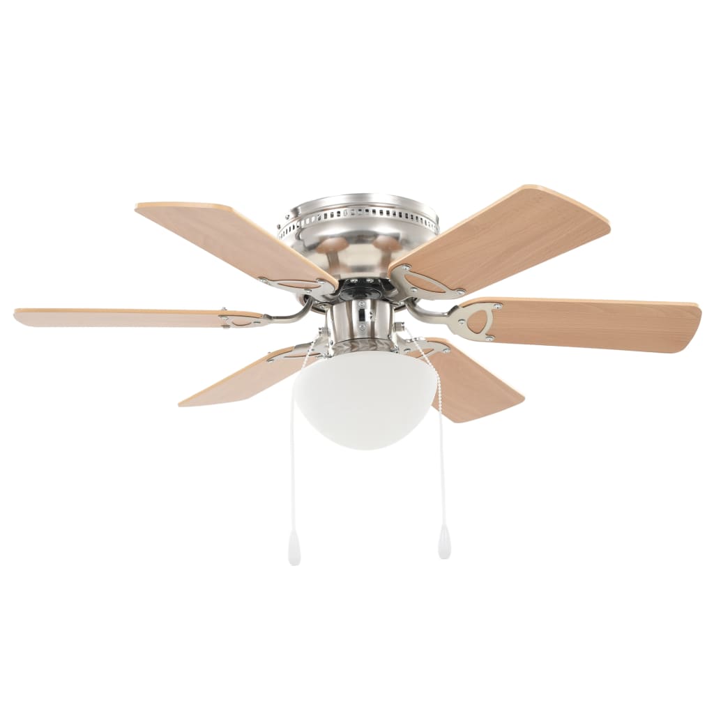 Ventilateur de plafond Vidaxl avec lampe 82 cm brun clair