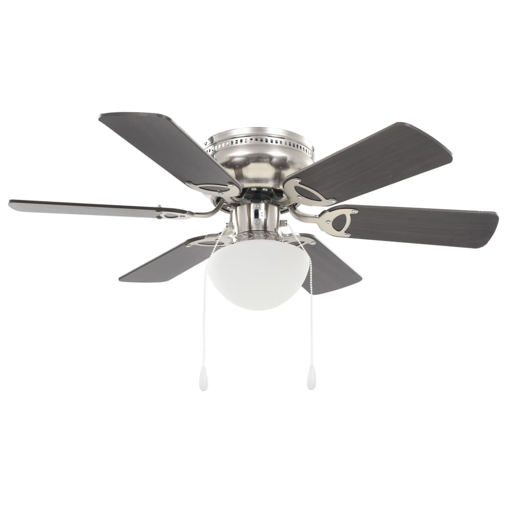 Ventilateur de plafond Vidaxl avec lampe 82 cm brun foncé