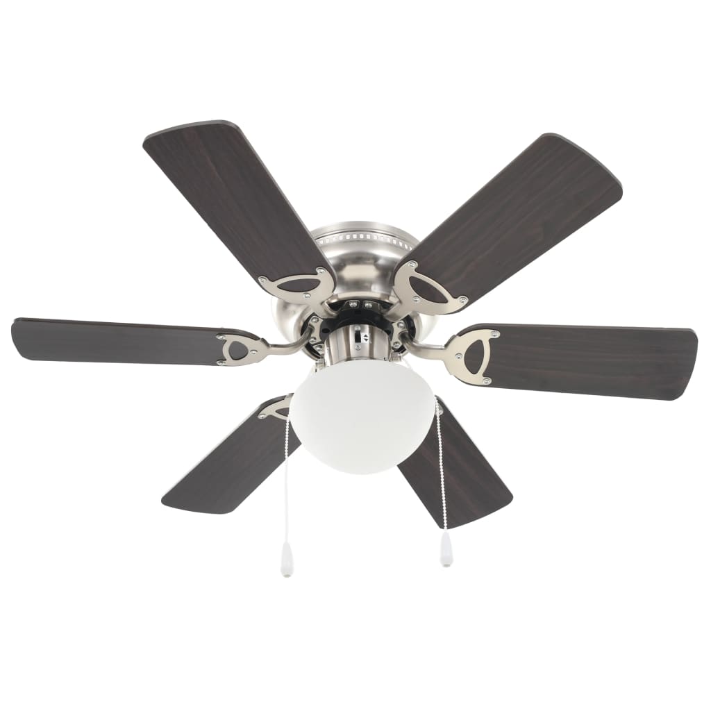Ventilateur de plafond Vidaxl avec lampe 82 cm brun foncé