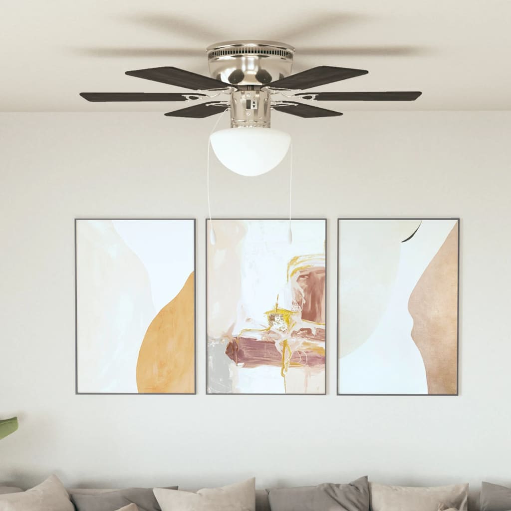 Ventilateur de plafond Vidaxl avec lampe 82 cm brun foncé