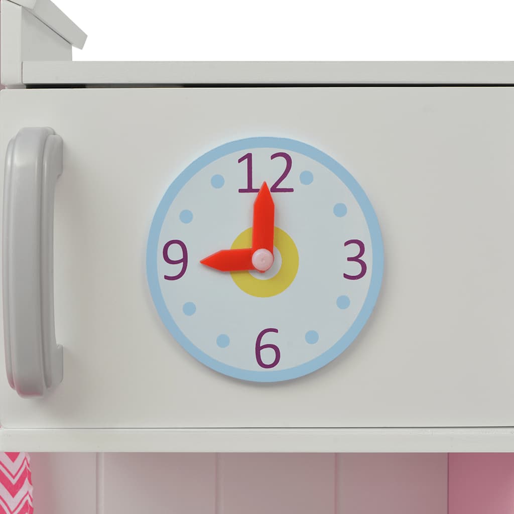 Vidaxl Toy Kitchen Pink and White 82x30x100 cm Bois