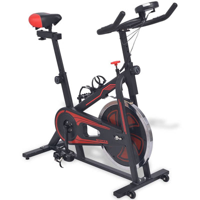 Vélo d'exercice vidaxl avec capteurs de fréquence cardiaque noirs et rouges