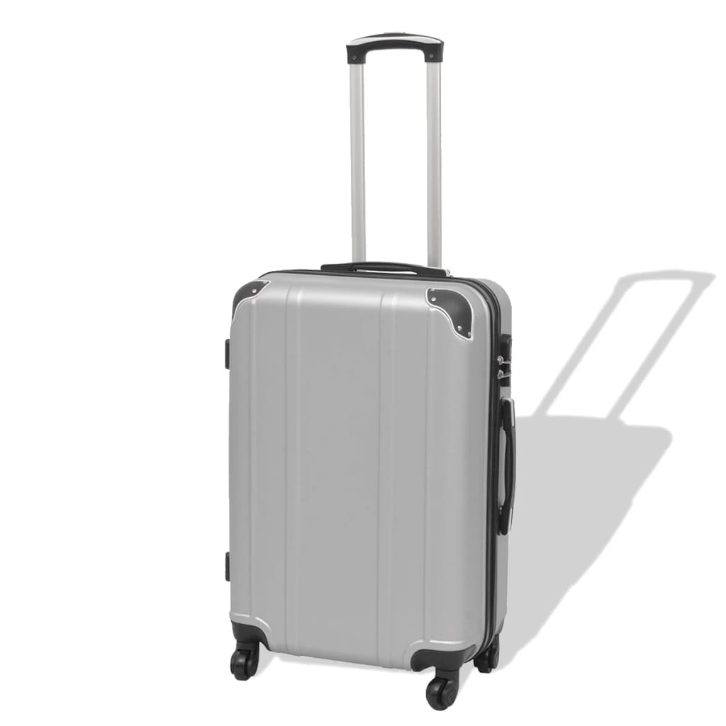 Vidaxl Hard Rolling Case Silt Silver 4-DLG