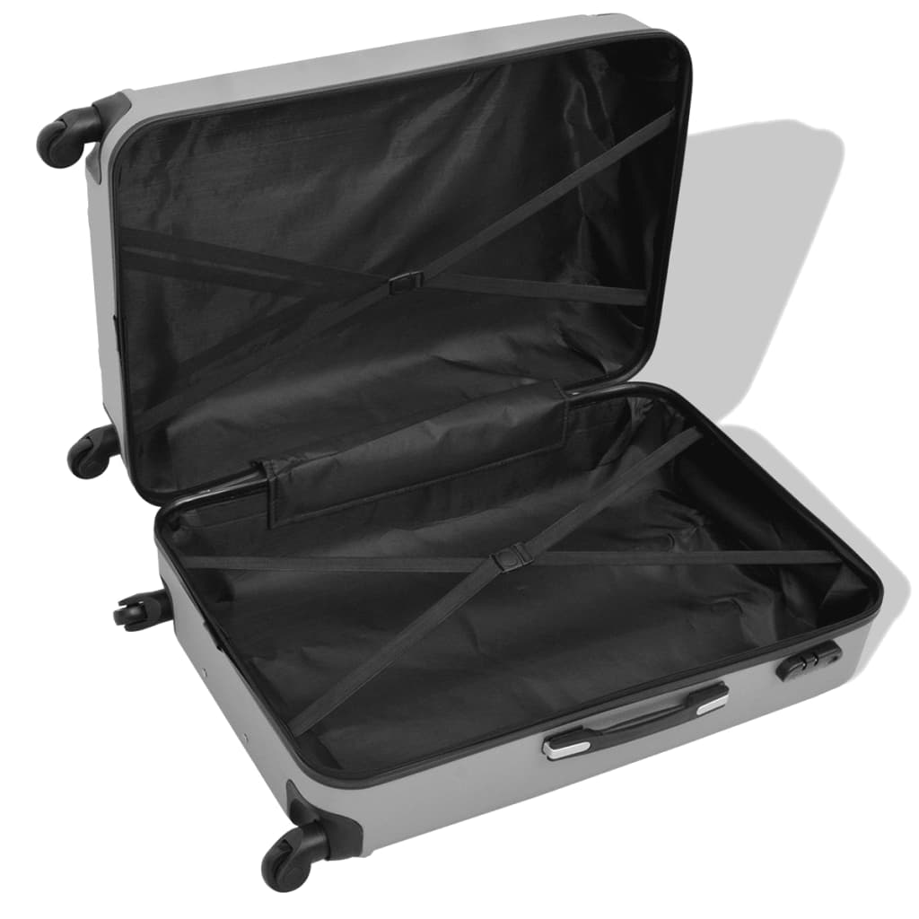 Vidaxl Hard Rolling Case Silt Silver 4-DLG