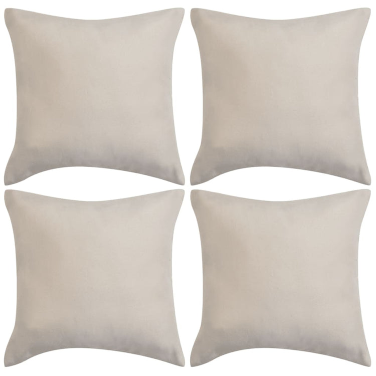 Coussin vidaxl couvre 4 pièces imitation beige suédure 40x40 cm polyester