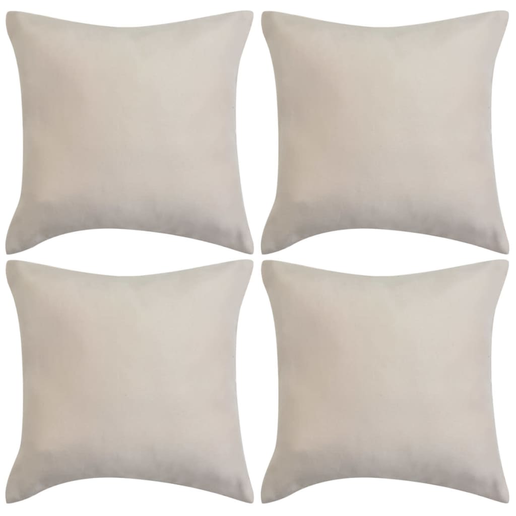 Coussin vidaxl couvre 4 pièces d'imitation beige suède 50x50 cm polyester