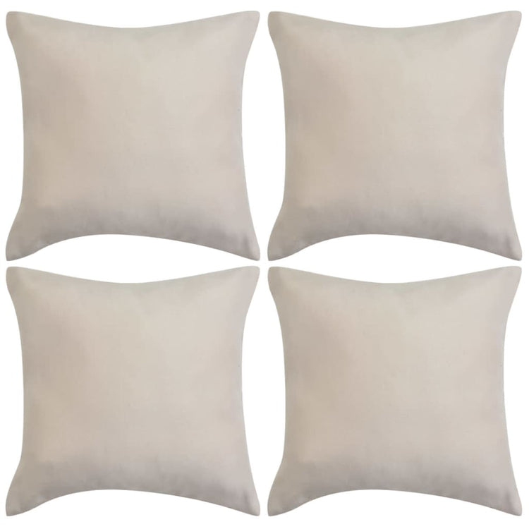 Coussin vidaxl couvre 4 pièces d'imitation beige suède 50x50 cm polyester