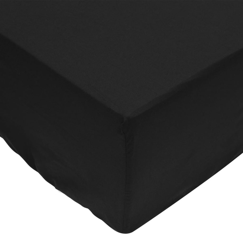 VIDAXL FEUILLE AMIS 2 ST 180X200 cm Coton noir