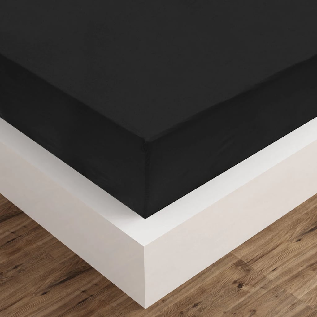 VIDAXL FEUILLE AMIS 2 ST 180X200 cm Coton noir