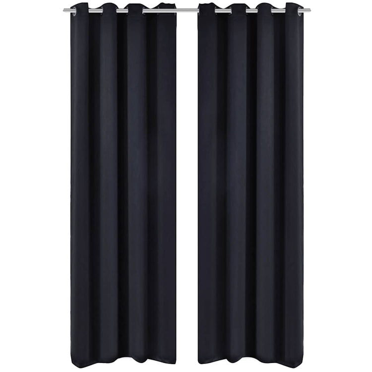 Rideaux vidaxl avec anneaux métalliques occlusion 135x175 cm noir 2 m