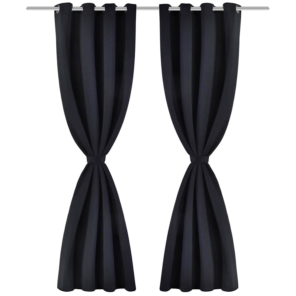 Rideaux vidaxl avec anneaux métalliques occlusion 135x175 cm noir 2 m
