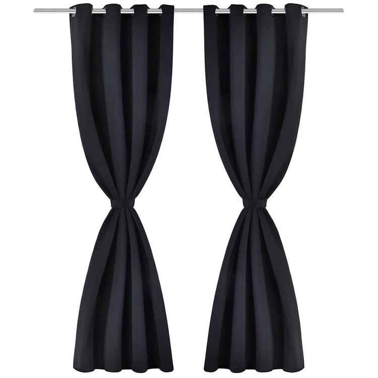 Rideaux vidaxl avec anneaux métalliques occlusion 135x175 cm noir 2 m